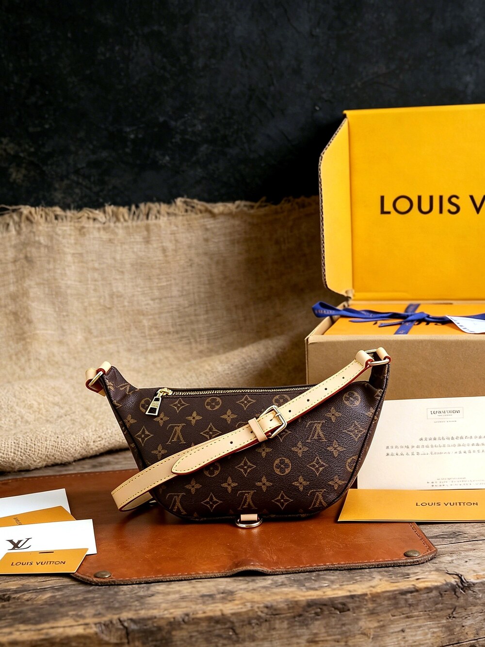 Louis Vuitton Monogram Bumbag with Tan Adjustable Strap - Picture 5 of 8